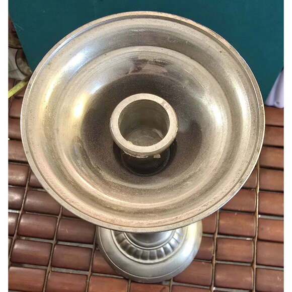 Vintage Pewter Candlestick White Barn Candle Co. 12.75" High - Picture 4 of 6